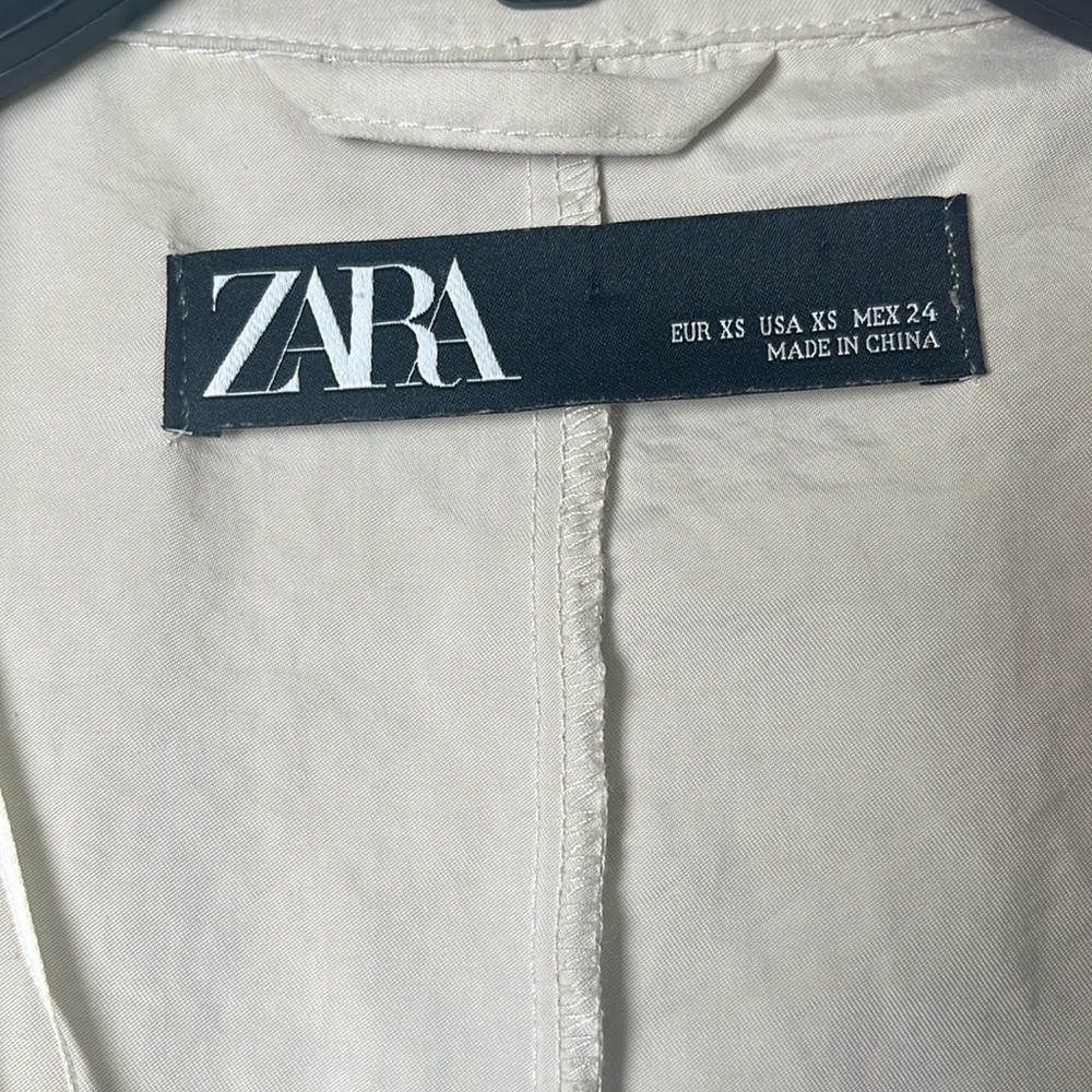 Zara Open Front Drawstring Waterfall Blazer Jacket - Picture 4 of 11